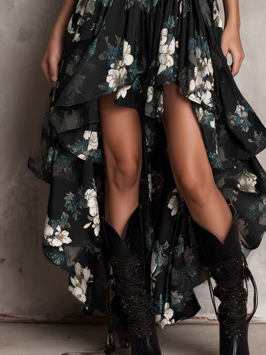 IRIS - VESTIDO BOHEMIO CON ESTAMPADO FLORAL
