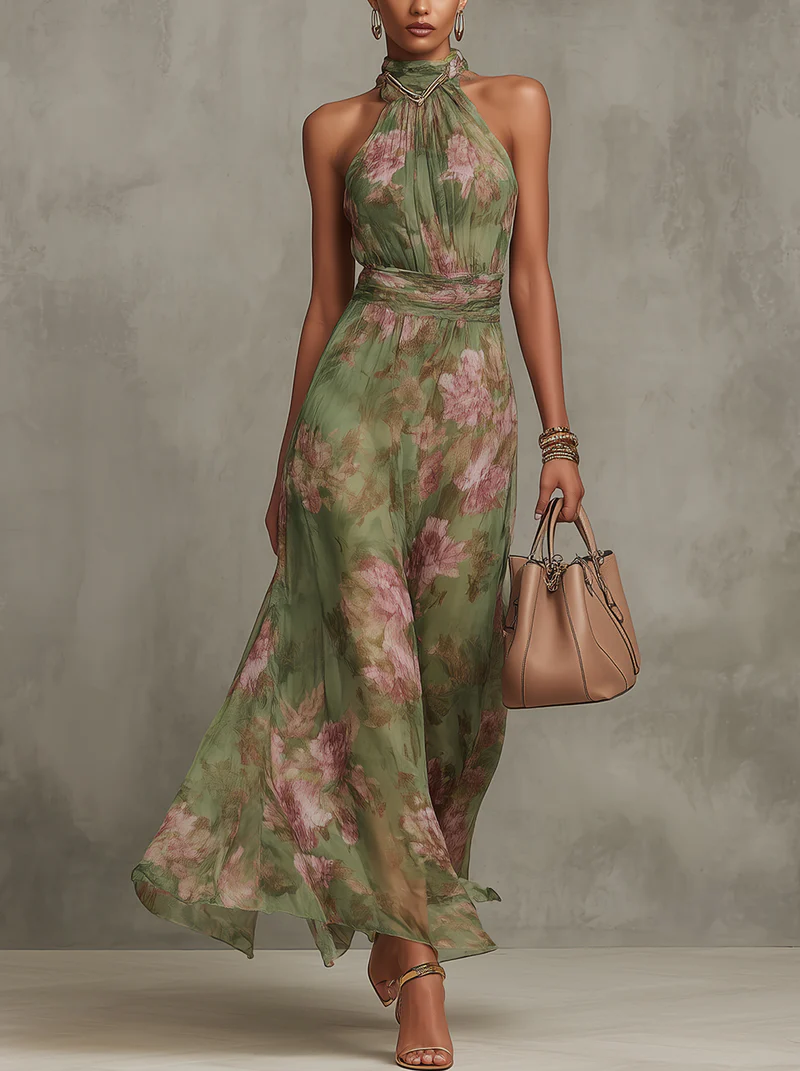 AURORA - VESTIDO MAXI FLORAL VAPOROSO