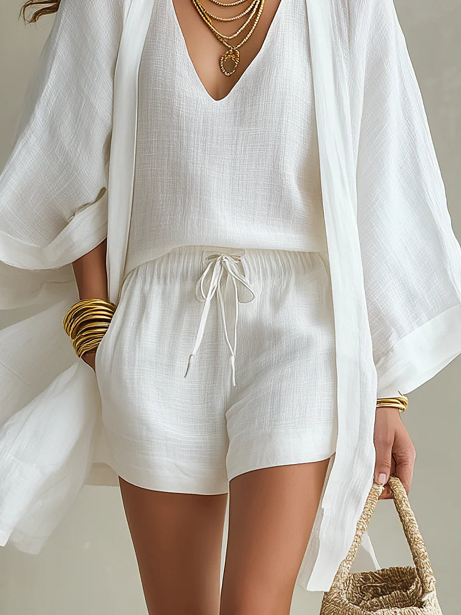 SOFÍA - CONJUNTO DE TRES PIEZAS CON KIMONO