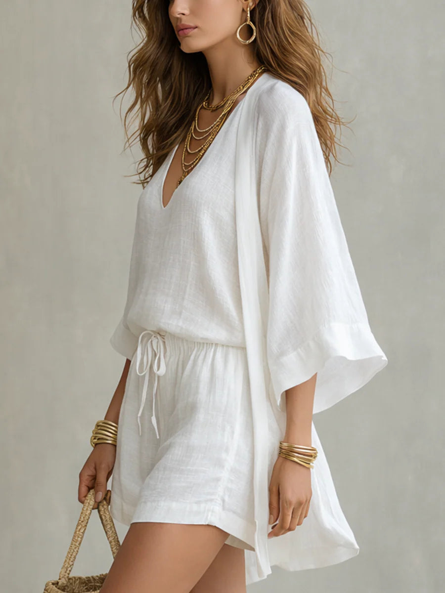 SOFÍA - CONJUNTO DE TRES PIEZAS CON KIMONO