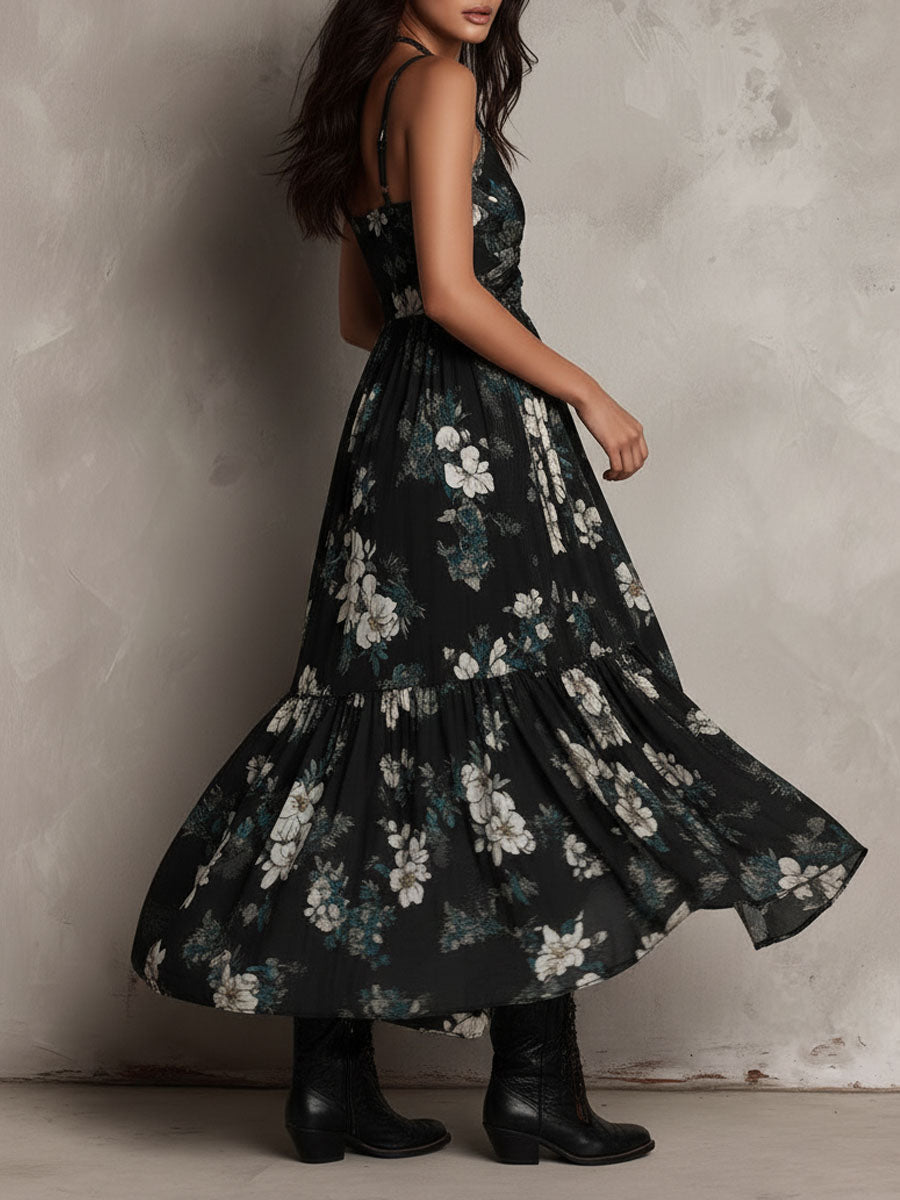 IRIS - VESTIDO BOHEMIO CON ESTAMPADO FLORAL