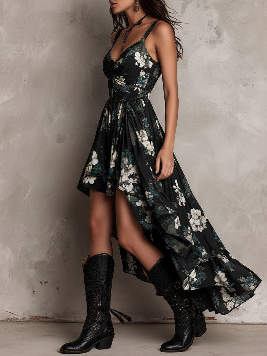 IRIS - VESTIDO BOHEMIO CON ESTAMPADO FLORAL